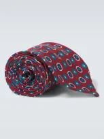 Rubinacci Printed Silk Tie In Multi