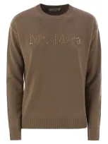 's Max Mara S Max Mara Kassel Wool And Cashmere Sweater With Logo In Brown