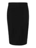 Saint Laurent Black Stretch Wool Blend Skirt