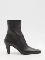 Saint Laurent Woman Black Leather Jill Ankle Boots