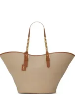 Saint Laurent Calfskin Panier Tote Bag In Nude