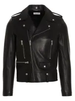 Saint Laurent Classic Motorcycle Casual Jackets, Parka In Black