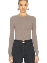 Saint Laurent Crewneck Sweater In Taupe