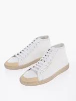 Saint Laurent Fabric Court Classic Mid-top Sneakers In White