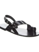 Saint Laurent Jacob Leather Sandal In Black