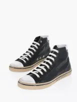 Saint Laurent Leather Malibu High-top Sneakers In Black