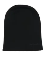 Saint Laurent Logo Embroidered Beanie In Black