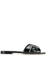 Saint Laurent Women's Nu Pieds 05 Tribute Patent Leather Sandals In Black