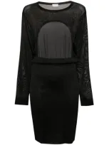 Saint Laurent Open-back Knitted Dress In Noir