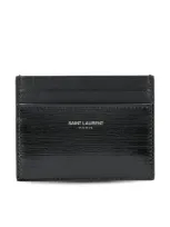 Saint Laurent Paris Card Case In Black