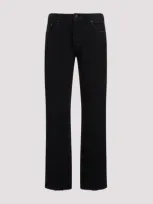 Saint Laurent Baggy Cotton Denim Jeans In Black