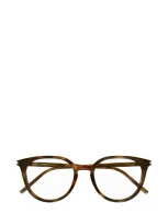 Saint Laurent Round Frame Glasses In 002 Havana Havana Transpa