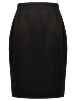 Saint Laurent Satin Skirt Skirts In Black