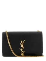 Saint Laurent Woman Black Leather Kate Crossbody Bag