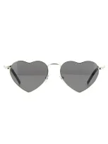 Saint Laurent Sl 301 Loulou Sunglasses In Silver Silver Grey