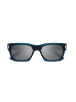 Saint Laurent Sl 402 Sunglasses In Blue Blue Silver