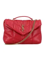 Saint Laurent Toy Puffer Quilted Shoulder Bag In Red