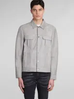 Salvatore Santoro Suede Shirt Jacket In Grey