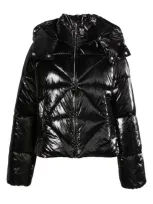 Sam Edelman Shiny Crop Puffer Jacket In Black