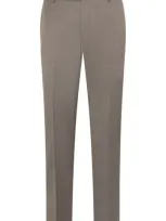 Samuelsohn Flat Front Straight Leg Wool Dress Pants In Grey