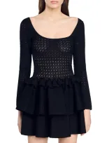 Sandro Lexie Dress In Black