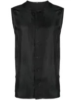 Sapio Sleeveless Satin Shirt In Black