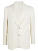 Sartorio Single-breasted Wool Jacket In White