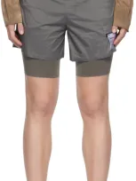 Satisfy Gray Coffeethermal 8 Shorts In Gunmetal