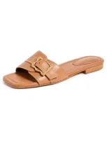 Schutz Women's Wavy Buckle-accented Leather Sandals In Miele