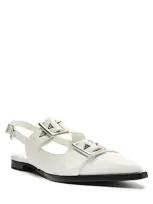 Schutz Women's Darla Buckled Slingback Flats In White