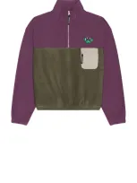 Sci-fi Fantasy Crab Quarter Zip Pullover Sweater In Olive