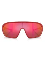 Scuderia Ferrari 42mm Mirrored Pillow Sunglasses In Matte Red