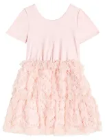 Self-portrait Kids' Beaded Dress In Pink