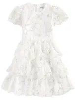 Self-portrait Kids' Sequined Tulle Dress In White