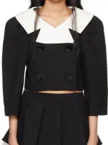 Shushu-tong Black Puff Sleeve Jacket In Ba100 Black