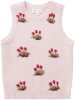 Shushu-tong Pink Embroidered Knit Tank Top