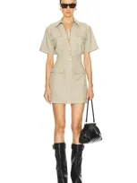 Simkhai Yohana Wool-blend Cargo Mini Dress In Sand