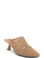 Simon Miller Beep Crochet Cotton Mule Pumps In Beige