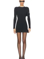 Simon Miller Otto Knit Poplin Combo Dress In Black