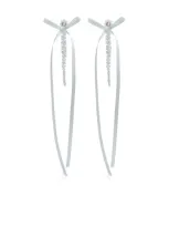 Simone Rocha Bow Ribbon Drip Earrings In White