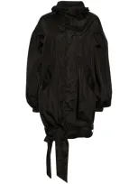 Simone Rocha Lightweight Bow-belt Jacket In Black