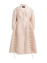 Simone Rocha Sculpted Lace-up Corset Coat In Pink