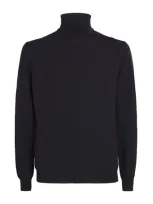 Slowear Stretch-virgin Wool Turtleneck Sweater In Navy