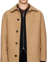 Solid Homme Beige Spread Collar Coat In 108e Beige