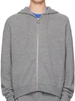 Solid Homme Gray Zip-up Hoodie In 636g Grey