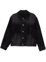 Solid Homme Panelled Denim Jacket In Black