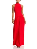 Solid & Striped The Soglio Halter Maxi Dress In Apple Red