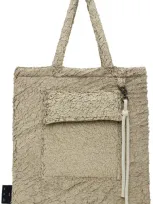 Song For The Mute Beige Faux-fur Tote In Off White