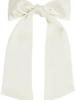 Sophie Buhai Off-white Oversized Bow Silk Hair Clip In Ivory