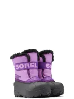 Sorel Kids' Snow Commander Insulated Waterproof Boot In Gumdrop/purple Violet